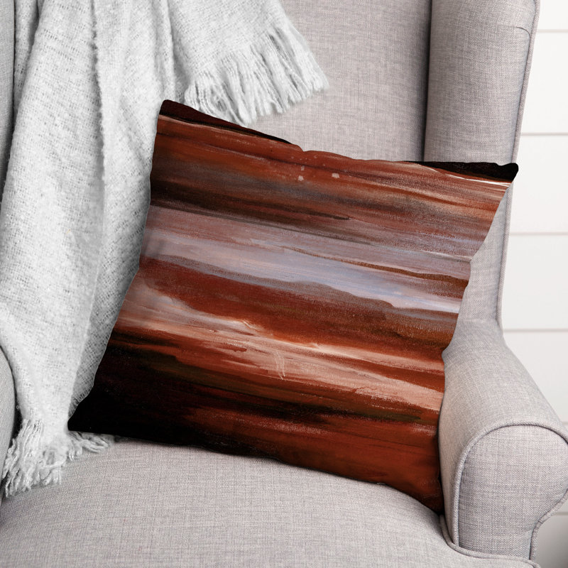 Abstract Outdoor Reversible Throw Pillow, Red