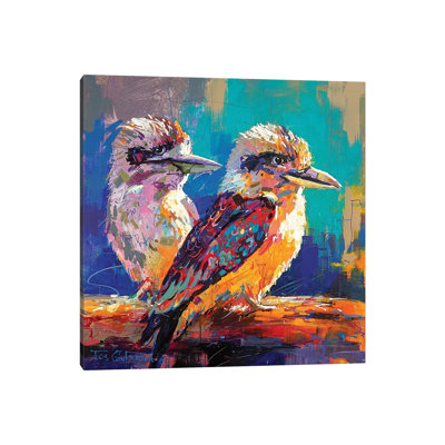 Pair Of Kookaburras by Jos Coufreur - Wrapped Canvas Print