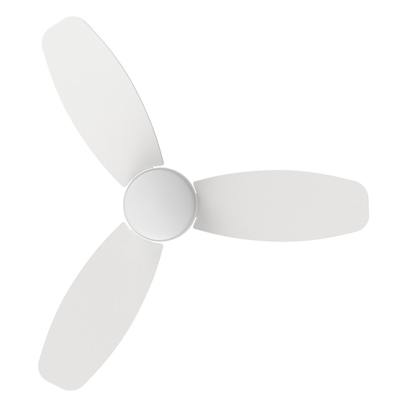 48'' Ceiling Fan with LED Lights, White with Light Brown Blades