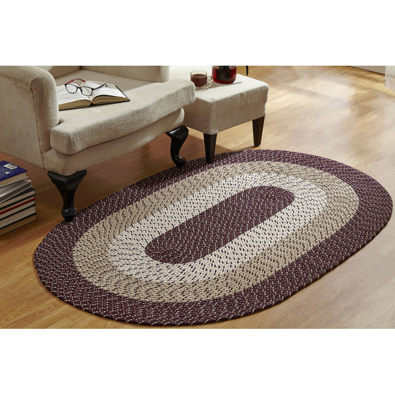 Tapis bourgogne / brun McClure, 42 po x 66 po ovale