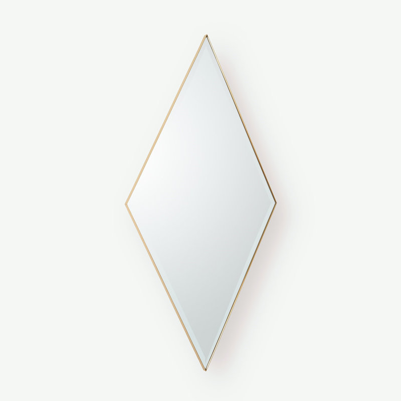 Elongated Diamond Mirror-Brass