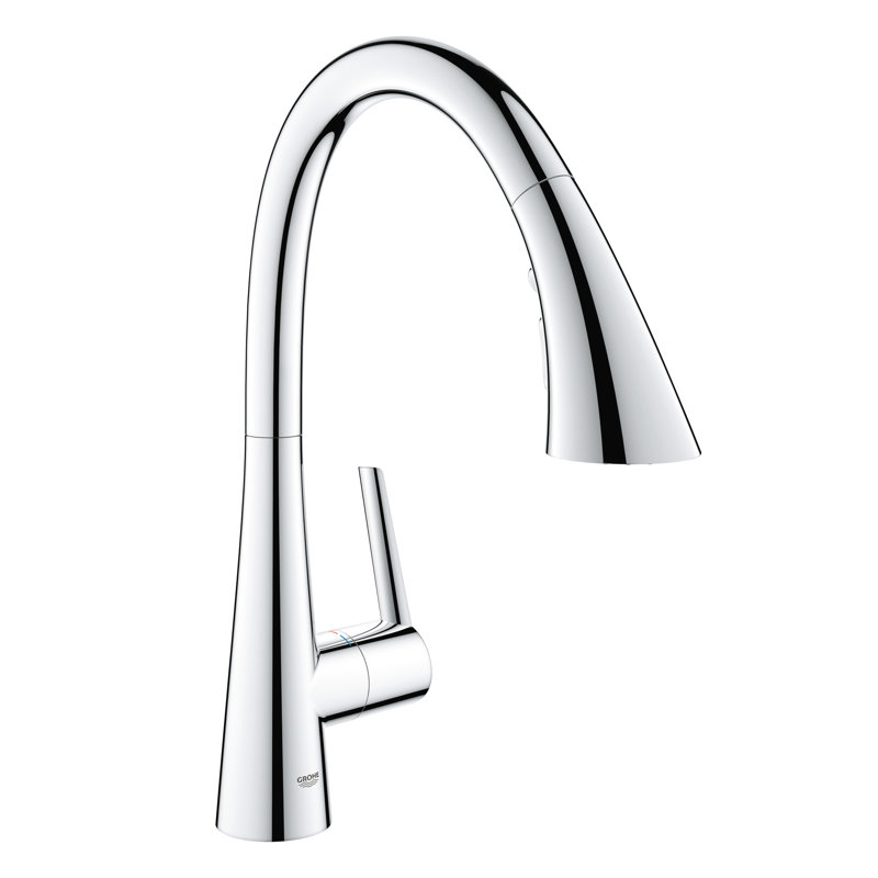 ZEDRA Single-Handle Pull Down Kitchen Faucet Triple Spray 1.75 GPM, StarLight Chrome