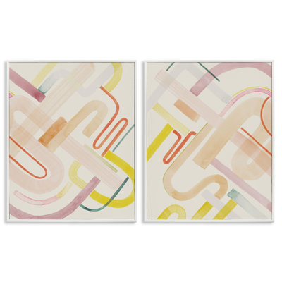 «Retro Neutral Patterns», ensemble de 2 giclées encadrées par Grace Popp