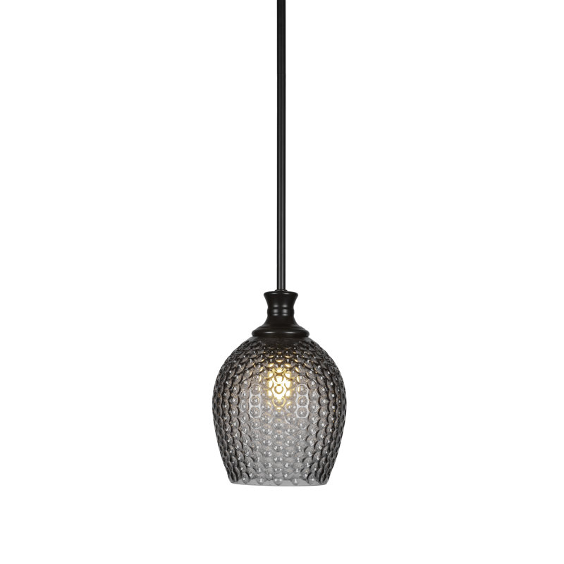 Luminaire suspendu à tige Zola, Noir mat