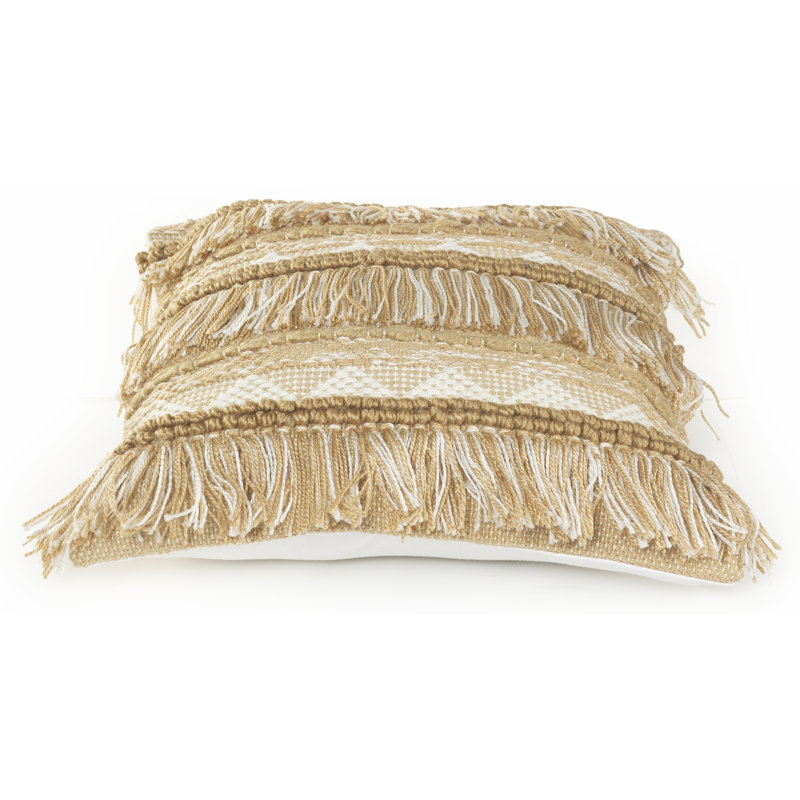 Chevron Striped Textured Polyester Throw Pillow