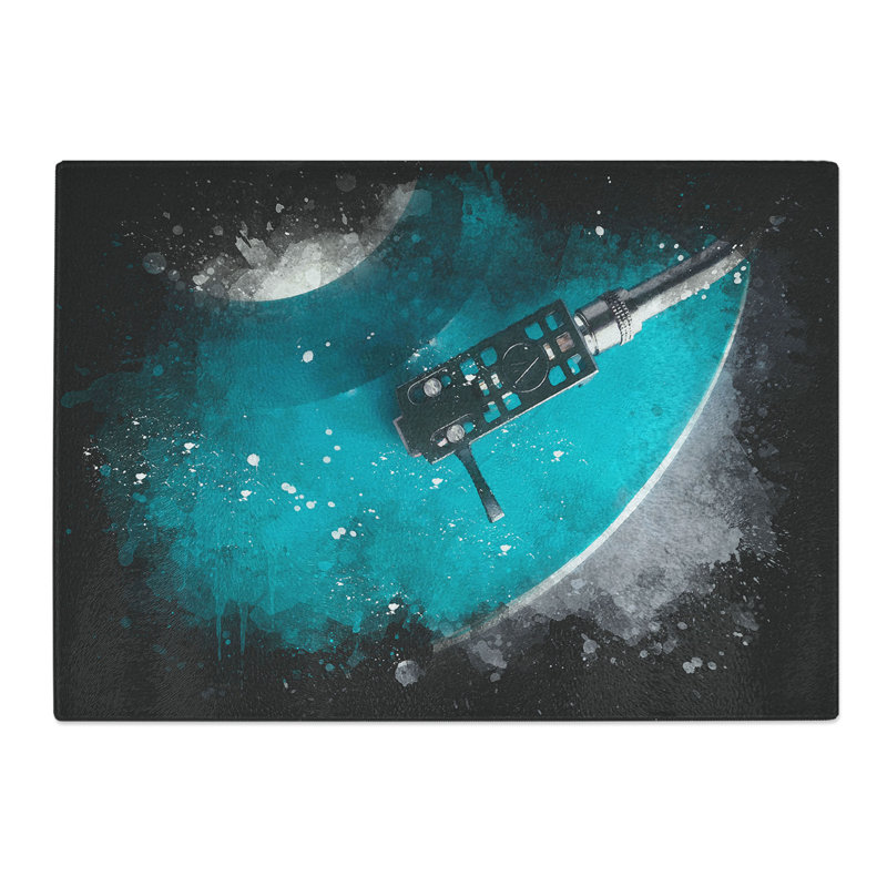 Tempered Glass the Record Player Needle Chopping Board, 20 cm x 28.5 cm