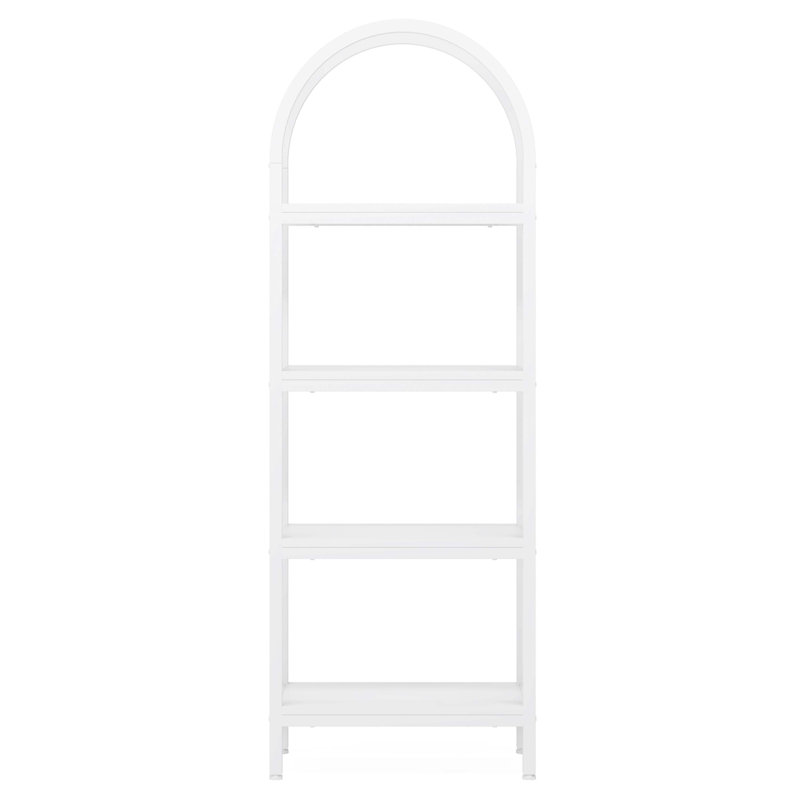 4-Tier Bookshelf, Arched Bookcase Display Rack with Storage Shelves