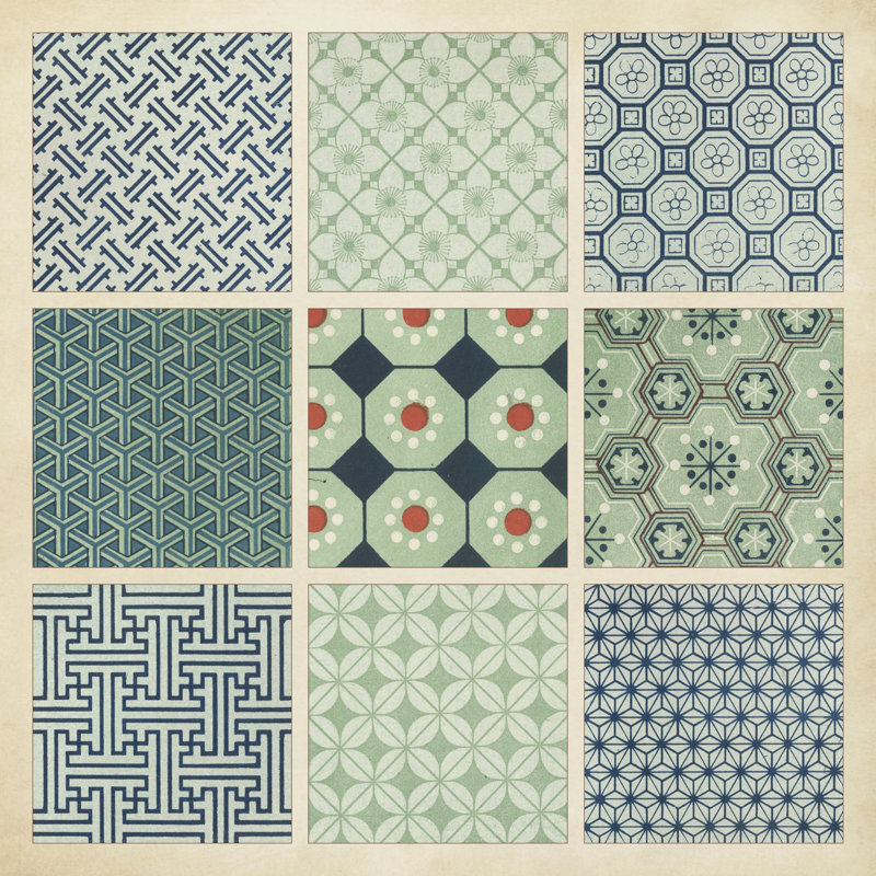 Pattern Patch II - Wrapped Canvas Painting, 30cm H x 30cm W