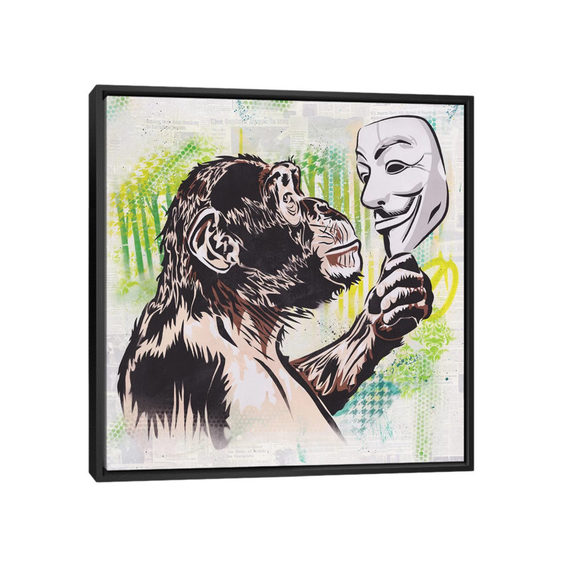 « revolution », impression sur toile, H 18 po x l 18 po x P 1,5 po, Toile avec cadre noir, Pas de tapis