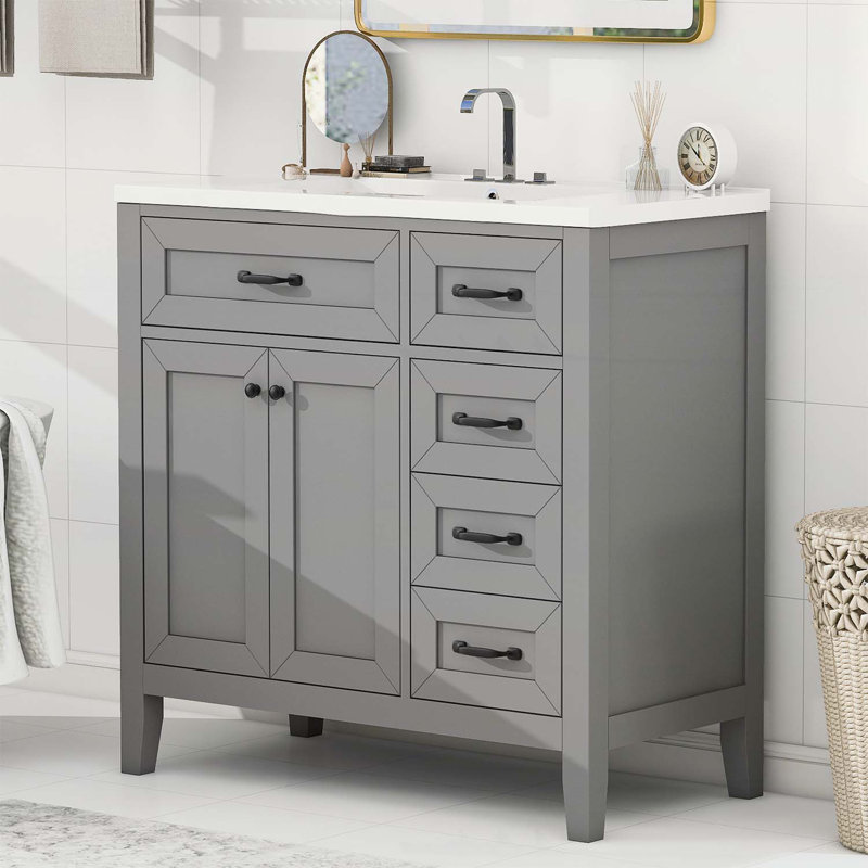 Meuble-lavabo polyvalent avec attrait élégant et rangement pratique