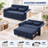 61" Convertible Pull-Out Sleeper Sofa Bed – Modern Loveseat With Adjustable Backrest & Built-In Storage-1402820182