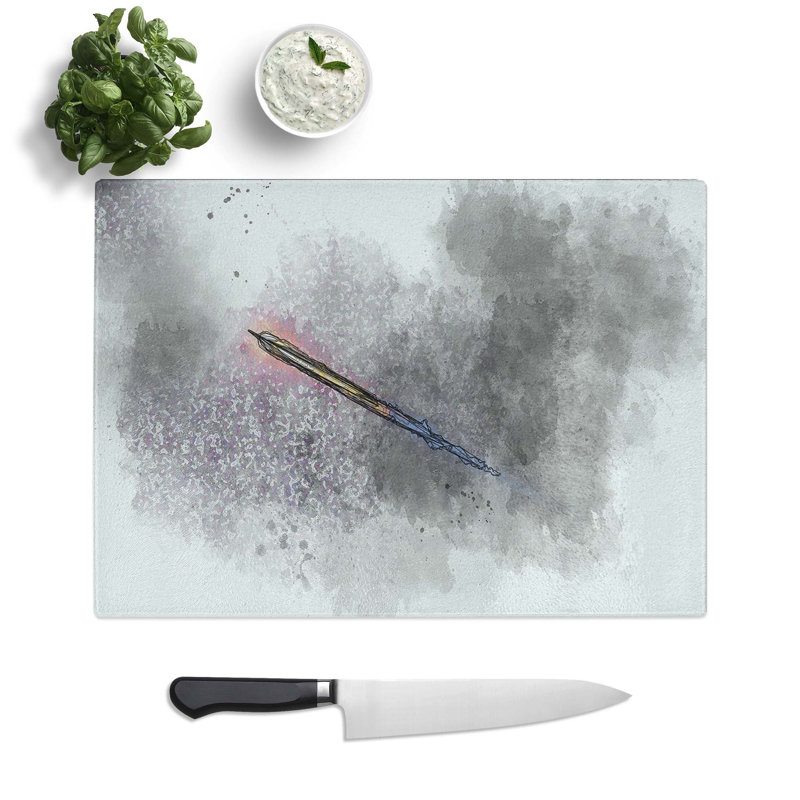Tempered Glass Blast off Chopping Board, 39 cm W x 28.5 cm L