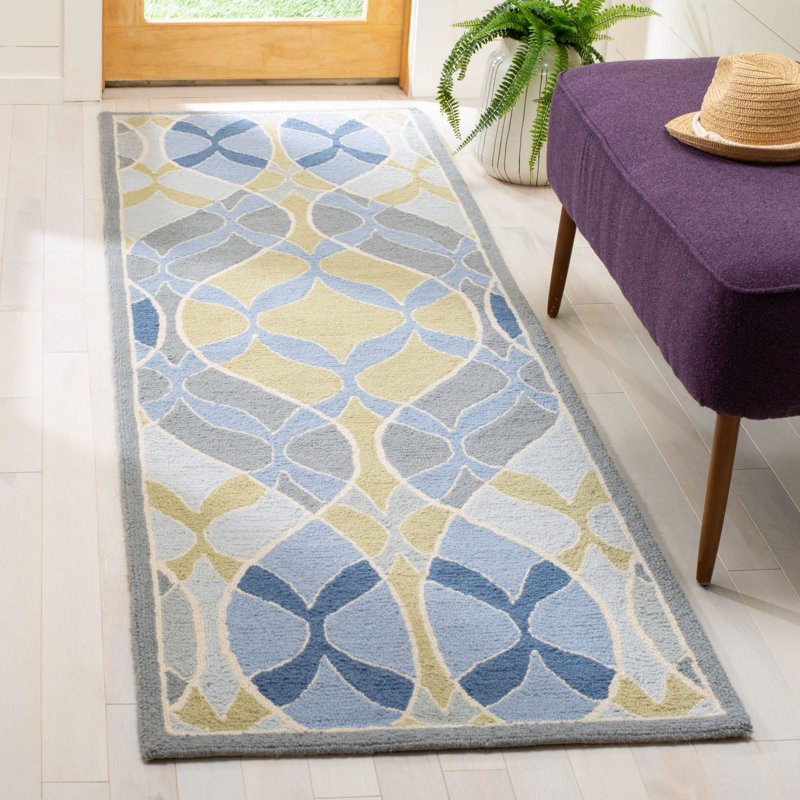 Chelsea Hand Hooked Wool Pile Abstract Rug, Runner 2'6" x 12'