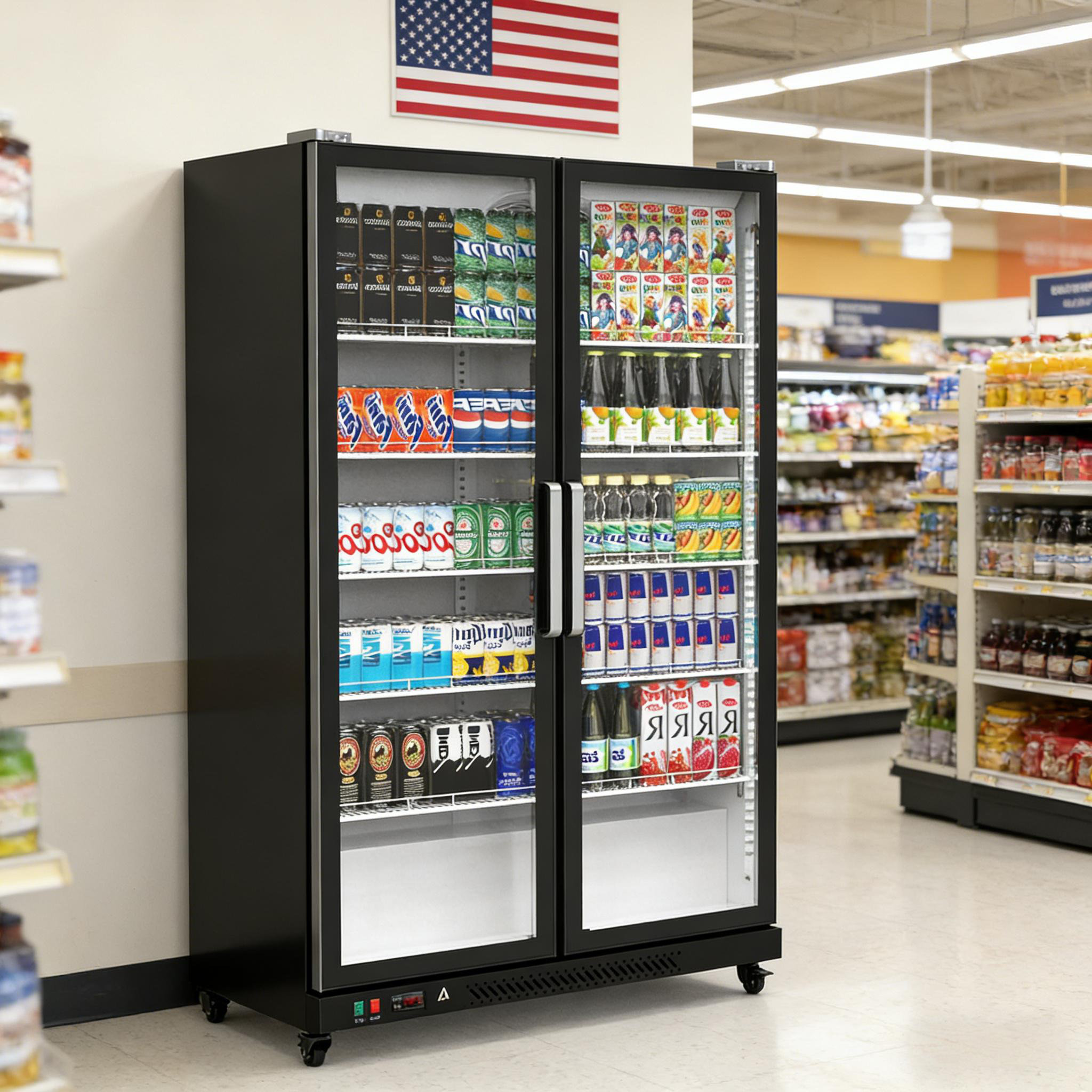 LumiParty 39 Cu.Ft Commercial Refrigerator with LED Light and ...