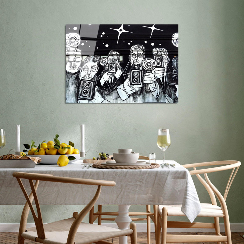 Superbe peinture en verre trempé Banksy de 17,7 po x 25,6 po | 100% verre trempé, épaisseur: 0,16 pouce | Parfait pour la décoration intérieure moderne, œuvre d'art unique, idéal pour les salons et les bureaux
