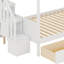 Lit superposé peu encombrant avec tablettes, escalier de rangement et deux tiroirs-128930448