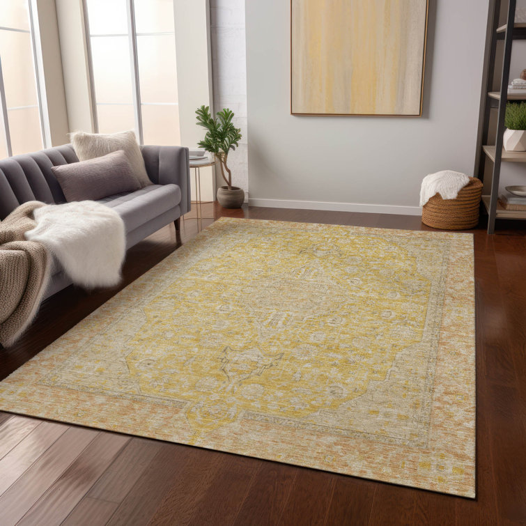 Machine Washable Indoor/Outdoor Claudian ACN1651 Wheat Rug