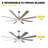 72" Modern Chrome Ceiling Fan with LED Light Kit and Remote, 6-Speed Quiet DC Motor, Reversible Ceiling Fan for Large Living Rooms-508995821