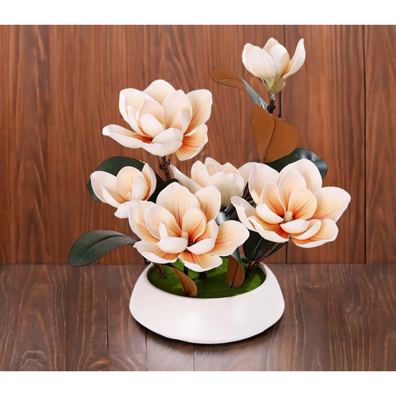 Décoration simulée de fleurs de magnolia, Rose clair