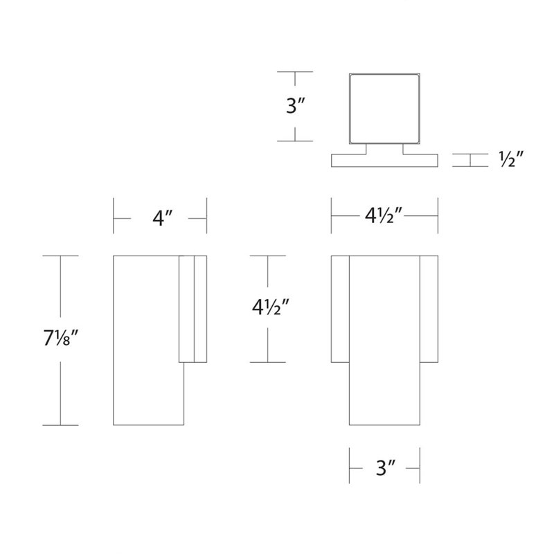 Applique murale intérieure / extérieure à DEL à intensité variable de 8 po avec interrupteur de température de couleur Cubix (2700K / 3000K / 3500K / 4000K / 5000K)