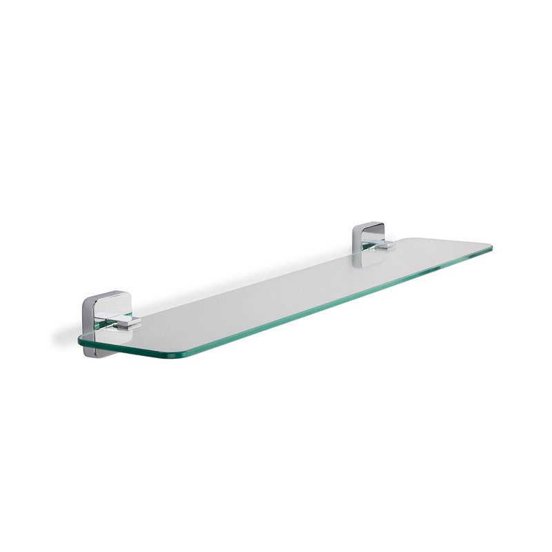 Camberwel Wall Mounted Glass Shelf with Chrome Flex-Fix Brackets