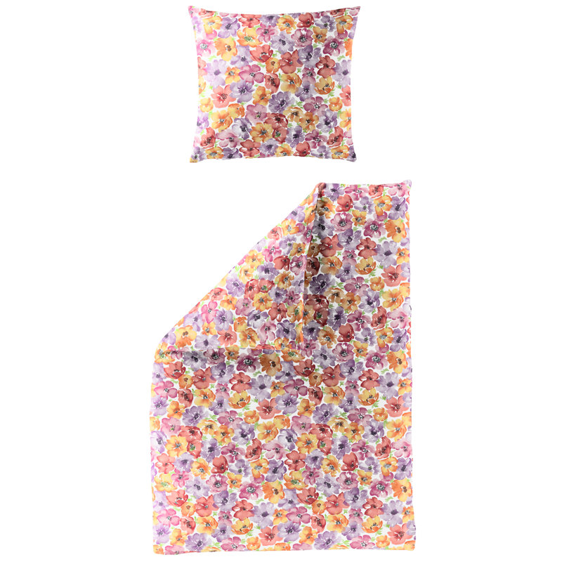 Cotton Floral Duvet Cover Set with Pillow Shams Included