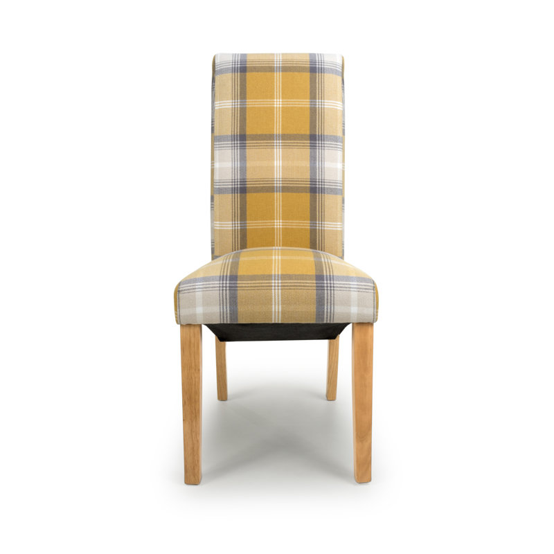 McCrackin 48cm H Cotton Upholstered Side Chair in Yellow