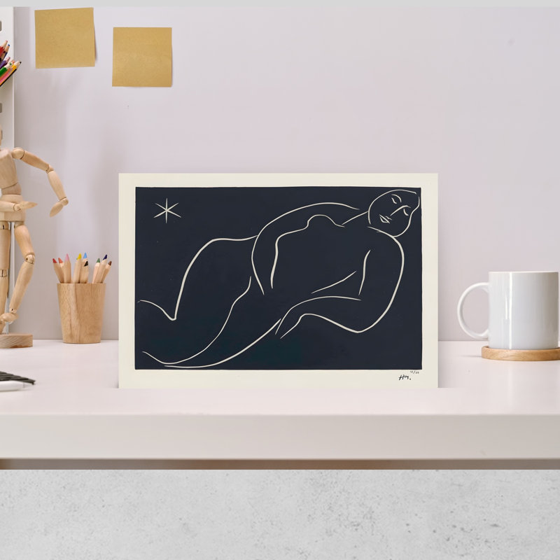 Reclining Nude Star Elegant Minimalist Modern Landscape Nature Wall Art Print 1 Piece Wrapped Canvas Wall Art