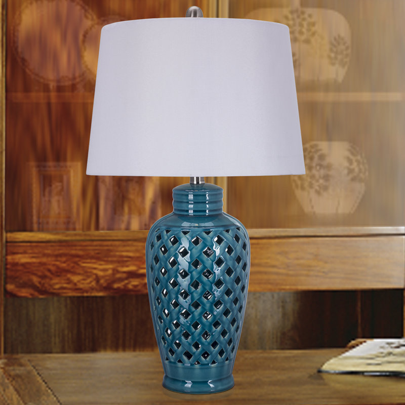 Appy Ceramic Table Lamp, Turquoise Seafoam