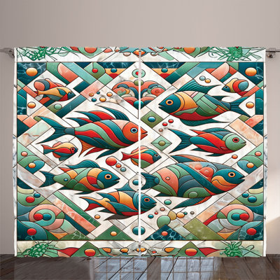 Polyester Semi Sheer Curtain Pair