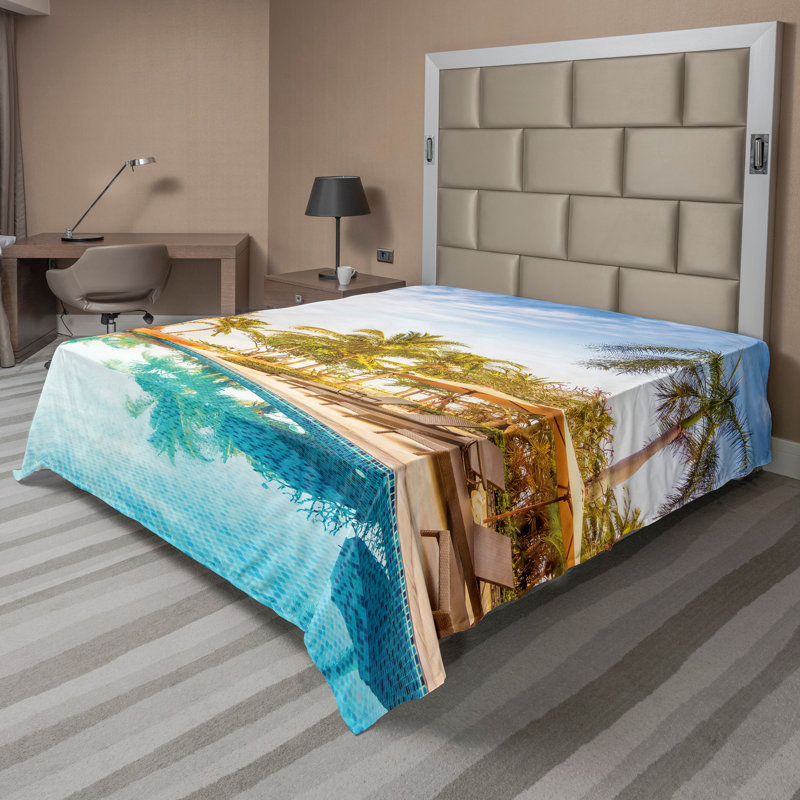Multicolore Ambesonne, Drap plat pour très grand lit californien