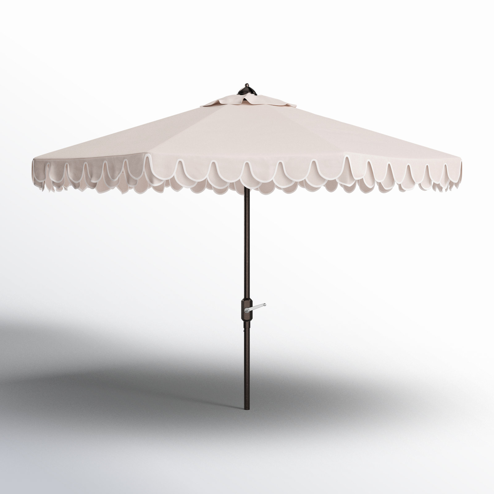 10' 10'' Beach Umbrella, Beige/White