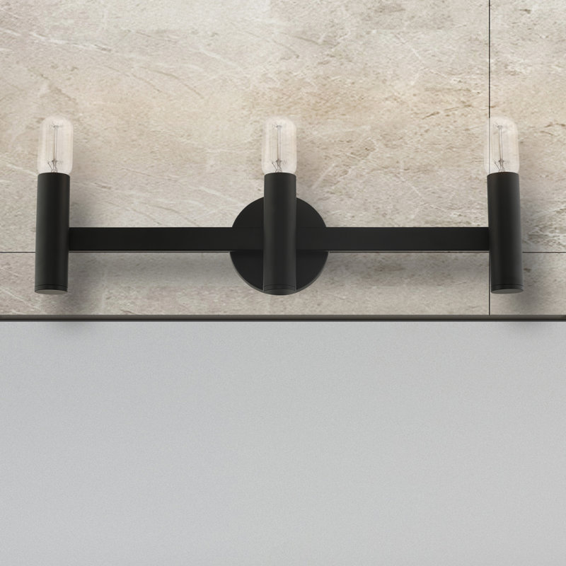 Johns 3 - Light Dimmable Vanity Light, Black