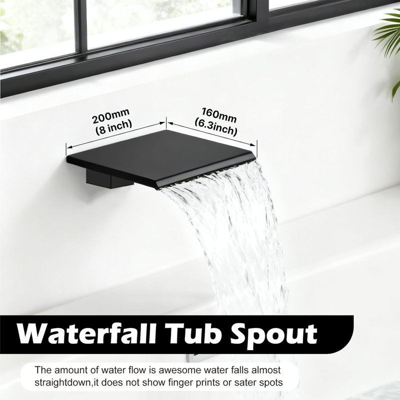 Matte Black 3-Function Tub Shower Faucet Set 