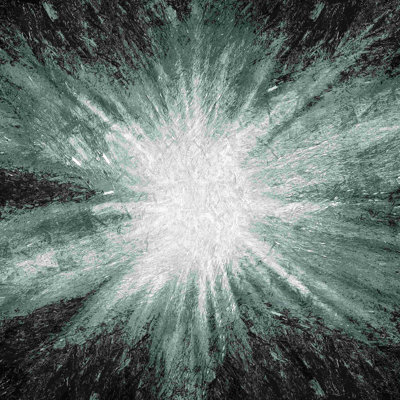 " Silver Textured Starburst " Painting Print