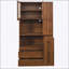 Armoire de cuisine de 70,87 pouces de hauteur avec tablettes coulissantes multifonctionnelles, tablette latérale à 4 niveaux, 2 tiroirs, porte en verre et support à micro-ondes pour la salle à manger