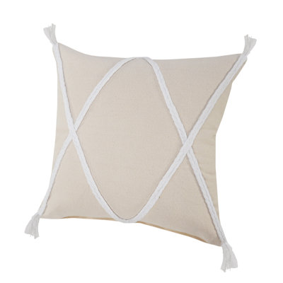 Coastal Striped Textured Hand-Made 100% Cotton Decorative Throw Pillow