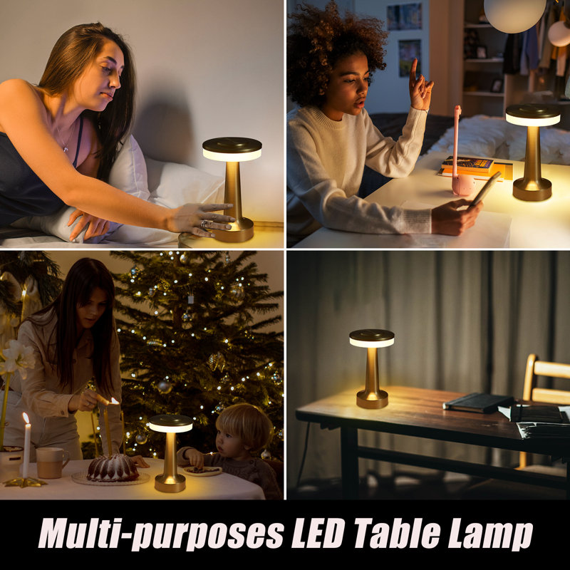 Caidenlee Portable LED Desk Lamp 3-Levels Brightness Touch Sensor Control Night Light Touch Sensor Control, Gold