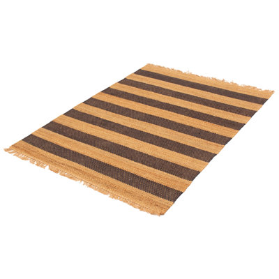 Tapis brun clair tissé à plat à la main Burson