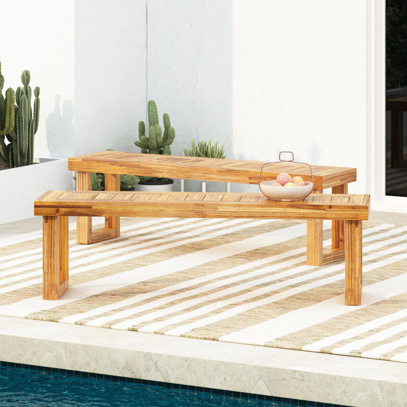 Paire de bancs 2 en bois naturel - Design naturel, fabrication de qualité