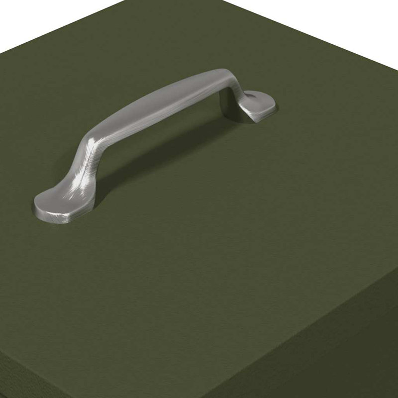 Cold-Rolled Steel Feeder, 40cm H x 25cm W x 42cm D, Olive Green