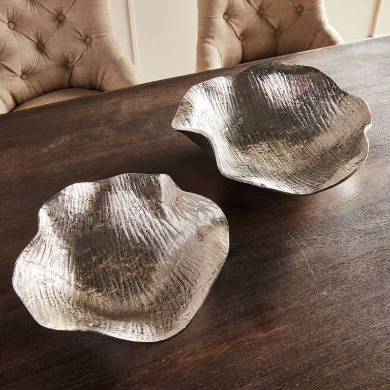 Aluminum Decorative Bowl Set, Silver