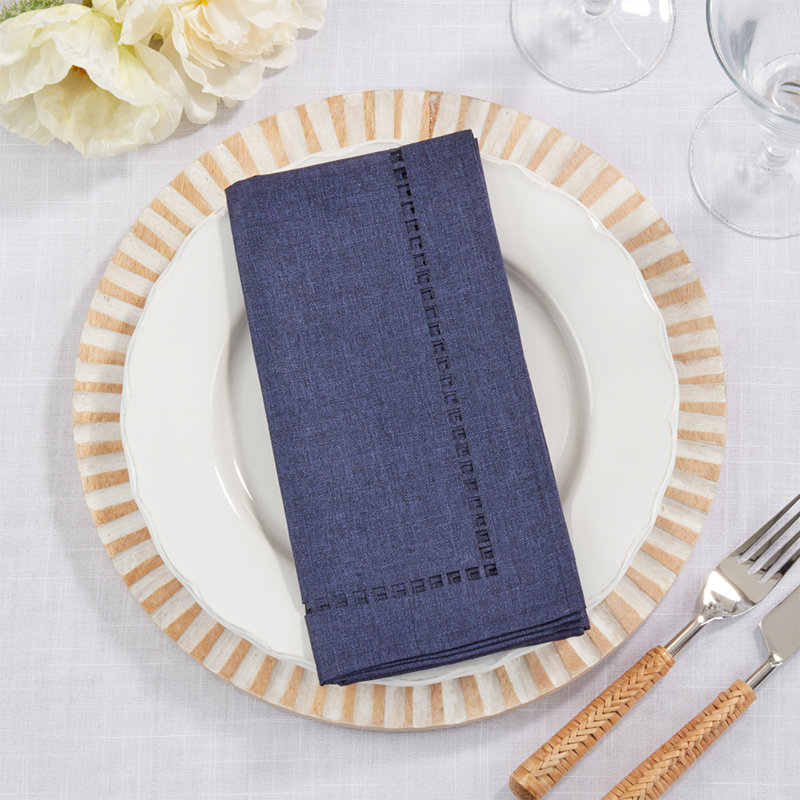 Caroleta Polyester Square Napkin, Navy Blue
