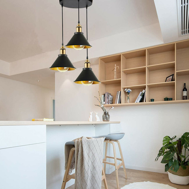 Dingle 3 - Light Black Cluster Pendant