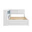 L-Shaped Full-Size Multifunctional Daybed With  Trundle, Storage Shelves, USB Ports & LED Lighting-1159112642