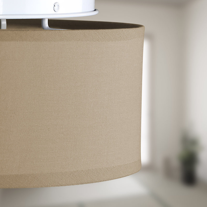 1-Light Flush Mount, 12.5cm H x 38cm W x 38cm D, Taupe
