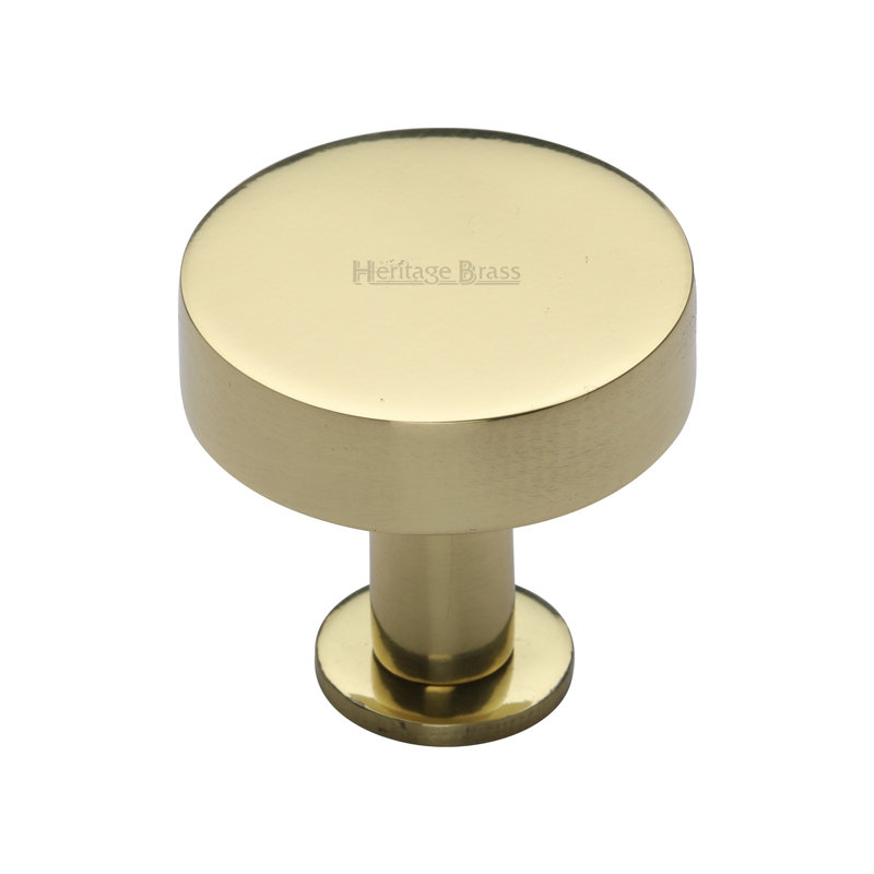 Heritage Brass Heritage Cabinet Knob Disc Design with Base, 3.2cm H x 3.2cm W x 3.2cm D, Satin Nickel
