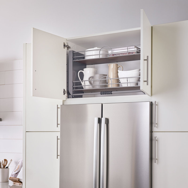 Rev-A-Shelf Kitchen Pulldown Wall Cabinet Shelf System, 34" W, Orion Gray