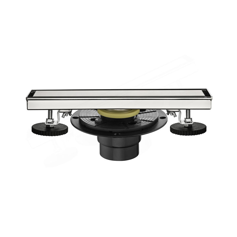 12 Inches Linear Shower Drain, Included Hair Strainer And Leveling Feet, Flange