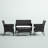 Alifa 4 - Person Patio Conversation Set with Cushions-457571770-489670708